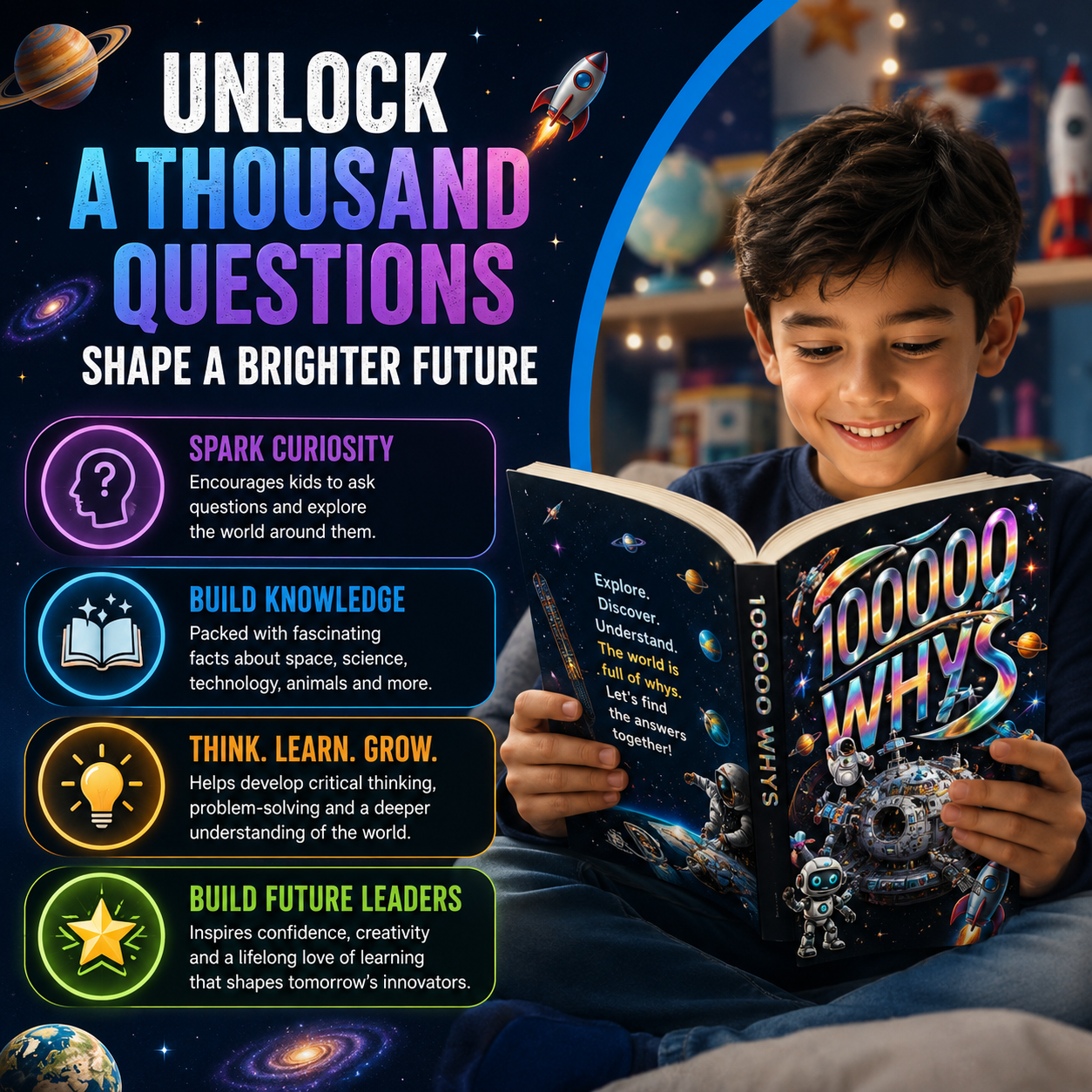 100000 Whys: A Children's Encyclopedia of Science, Space, AI & Discovery