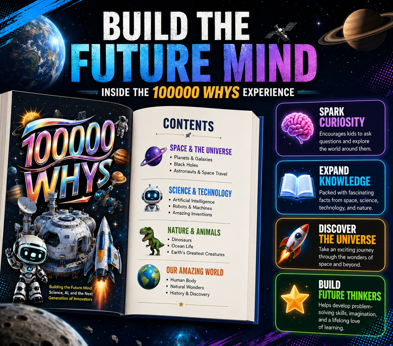 100000 Whys: A Children's Encyclopedia of Science, Space, AI & Discovery